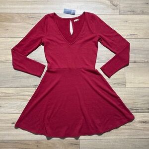Hollister Red Long Sleeve Dress